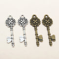 Ornate Skeleton Key Charms in Two Antique Finishes view 2