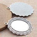 Layered Oval 25 x 35 mm Pendant Settings in Two Finishes view 5