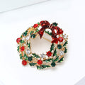 Enamel Holiday Wreath Bow Brooch in 1 Style Metal Pin view 2