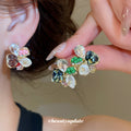Multicolor Crystal Flower Cluster Stud Earrings in Two Palettes view 2