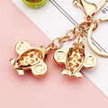 Multicolor Jeweled Mini Airplane Keychain with Gold Tone Hardware view 3