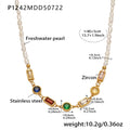 Gold Multi Charm Heart Cross Pearl Layered Necklace Mix view 11