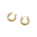 Gold Tone Textured Geometric Hoop Earrings in Eight Designs view 5