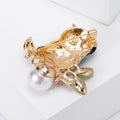 Enamel Owl Brooch with Pearl Drop in Two Colorways view 3