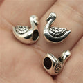 13x11x7mm 1.8g Antique Silver Zinc Alloy Swan Large Hole Beads for Bracelet Jewelry Making