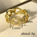 Pave Chain-Link Wide Ring In Gold And Silver Tone Styles view 4