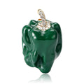 Glossy Enamel Bell Pepper Brooch in Green or Bright Red view 5