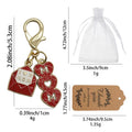 Red I Love Mom Envelope Enamel Keychain Gold Clasp view 2