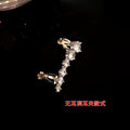 Silver Tone Curved Crystal Ear Cuffs for Left or Right Ear view 7