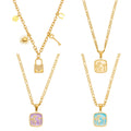 Palm Tree Enamel and Crystal Lock Pendant Necklaces in Four Styles view 5