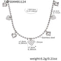 Heart Zircon Ball Chain Necklace Bracelet Earring Set view 12