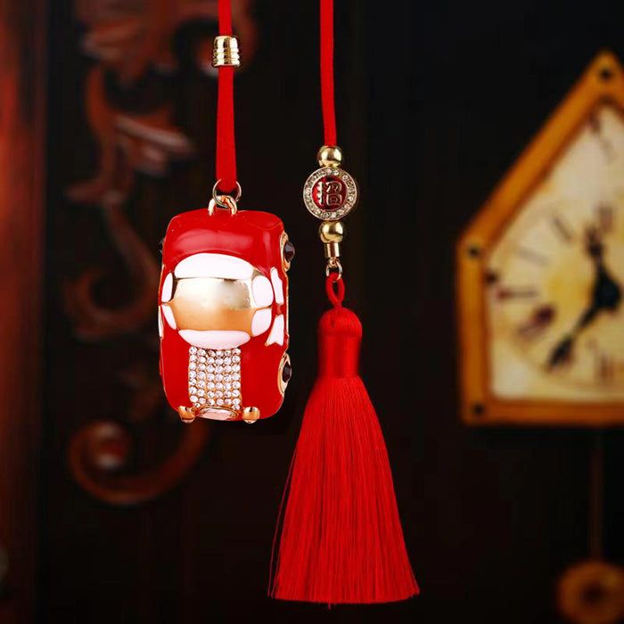 Jeweled Princess Car Hangers in Red and Pink with Unlisted Car and Sailboat Images