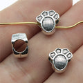 10x9x6mm 1.5g Zinc Alloy Paw Large Hole Cat Dog Beads for DIY Bracelet Pet Theme Jewelry Making