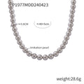 Imitation Pearl Bead Necklace White Gray Mixed 8 10 12mm view 7