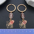 Brown or Red Football and Love Letter Keychains with Metal Hardware view 2