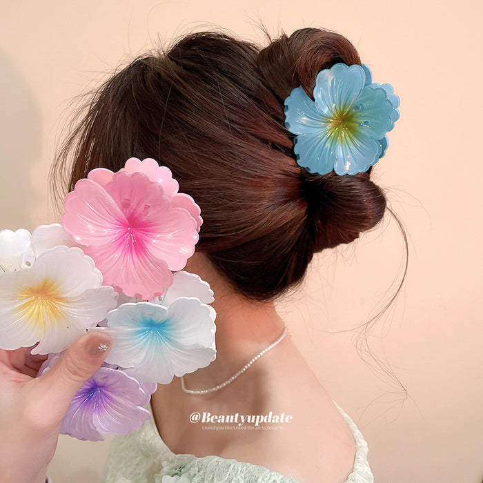 Acrylic Flower Hair Claw Clips Blue Pink Purple White Yellow