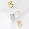 Tooth Outline Brooch with Dangling Clear Stone Decorative Lapel Pin view 1