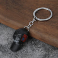 Baseball Cap Keychain With Flag Patch in Red, White and Black view 6