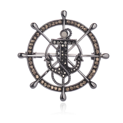 Front product view of the ship wheel brooch