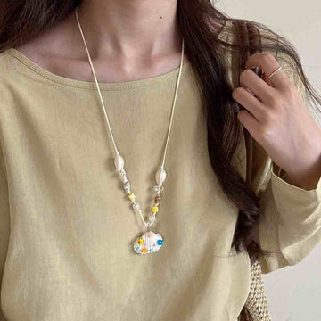 Shell Starfish Pearl Beach Pendant Necklace Cord Assorted Styles