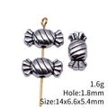 Wrapped Candy Bead In Antique Silver For Jewelry Making view 3