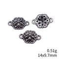 Antique Silver Floral Diamond Connectors in Two Sizes view 5