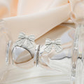 Pink and White Painted Ribbon Bow Small Stud Earrings view 4