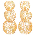Filigree Triple Circle Drop Earrings in Gold and Silver view 5