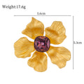 Camellia Crystal Two Designs Metal Brooch Pin 5.6 x 5.3 cm view 2