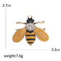 Mini Enamel Bee Brooch White Yellow or Red Rhinestone Pin view 5