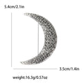 Crystal Crescent Moon Brooch in Four Color Finishes view 4