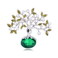 Money Tree Crystal Pearl Look Four Designs Metal Brooch Pin view 6