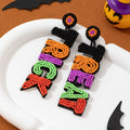 Seed Bead Trick Or Treat Halloween Word Drop Earrings view 4