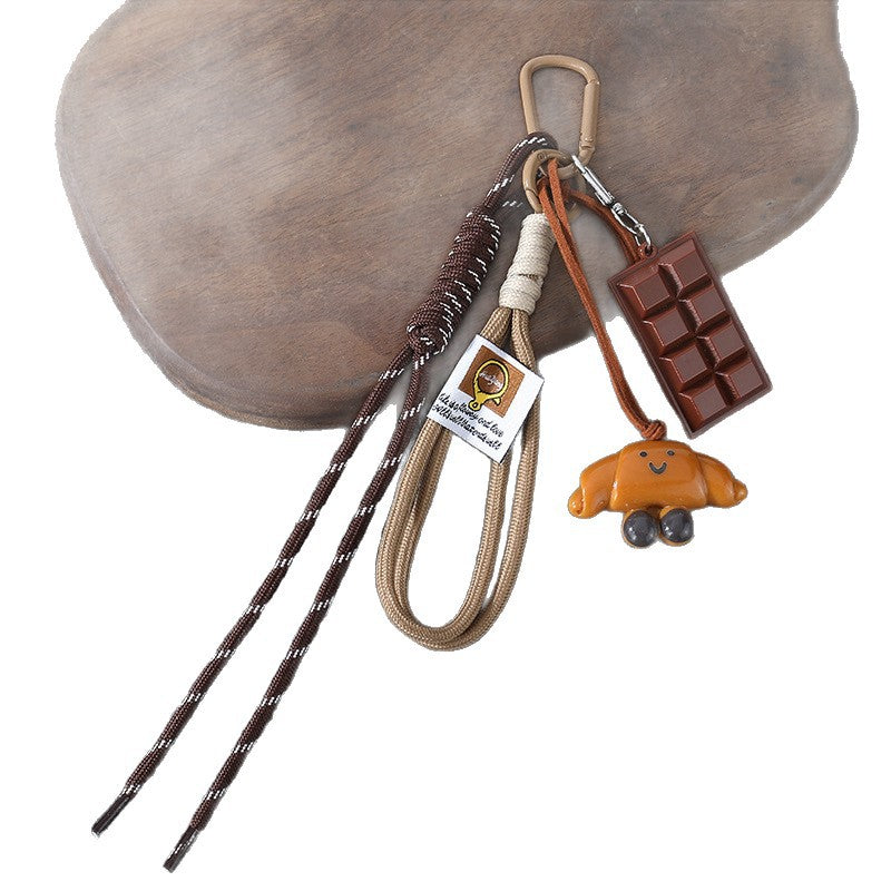 Pretzel Bread and Bagel Nylon Keychain Creative Gift Charm