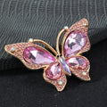 Rhinestone Butterfly Charm Pendant Gold-Tone Crystal Wings Six Colors view 6