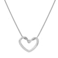 Steel Open Heart Slide Pendant Snake Chain Necklace view 5