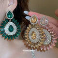 Colorful Crystal Teardrop Statement Stud Earrings Jewelry view 2