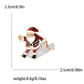 Enamel Santa Brooch With Clear Crystal Accents Decorative Lapel Pin view 5