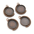 Rotating Double Sided Round Pendant Bezel Trays in Eight Finishes view 3