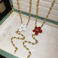 Gold Tone Flower Pendant Lariat Necklaces in Two Colors view 1