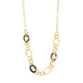 Gold Long Chain Necklace Metal Ovals Tortoiseshell Resin Rings view 5