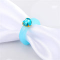 Chunky Translucent Resin Heart Crystal Statement Rings in Five Colors view 5