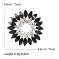 Crystal Petal Wreath Brooch in Black or Ivory Finish view 6