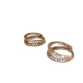 Silver Tone Crystal Circle Huggie Hoop Earrings for Women view 5