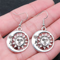 Sun and Moon Cutout Drop Earrings in Two Metal Finishes view 5