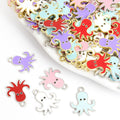 Colorful Enamel Octopus Charms in Gold and Silver Tones view 1