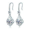 Clear Crystal Geometric Silver Tone Hook Earrings Polished Jewelry Accessory view 5