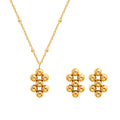 Bead Cluster Pendant Necklace And Matching Cluster Studs view 5
