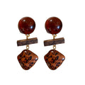 Brown Heart Drop Stud Earrings Available in Two Designs view 5