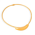 Crescent Bar Pendant Snake Chain Necklace Gold Steel Mix view 5